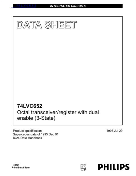 74LVC652数据手册封面