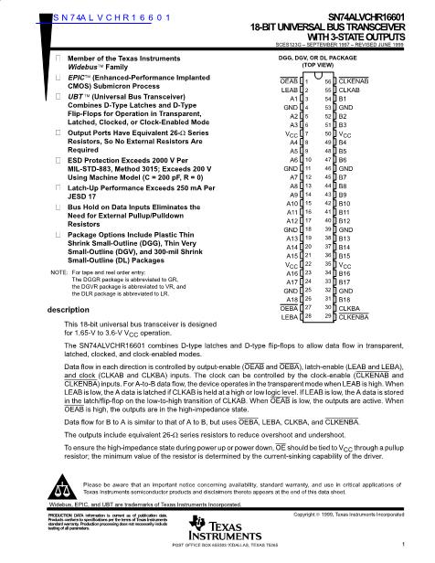 SN74ALVCHR16601數(shù)據(jù)手冊封面