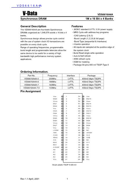 VDS6616A4A數(shù)據(jù)手冊(cè)封面