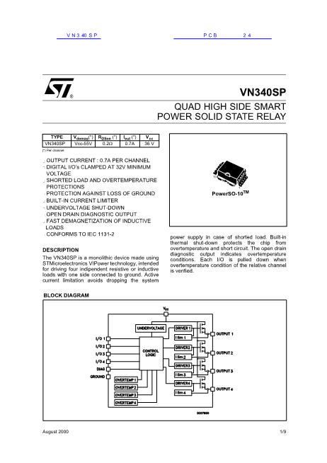 VN340SP数据手册封面