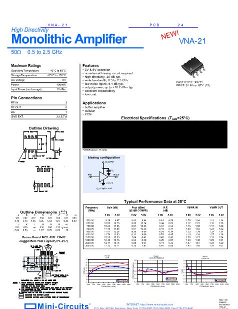 VNA-21數(shù)據(jù)手冊(cè)封面