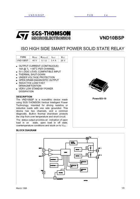 VND10BSP數(shù)據(jù)手冊封面