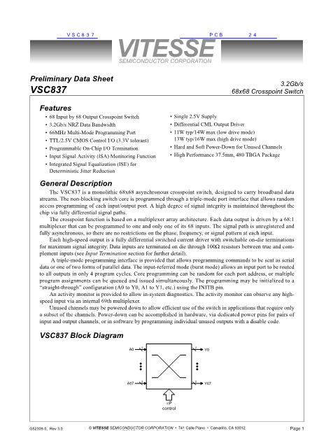 VSC837数据手册封面