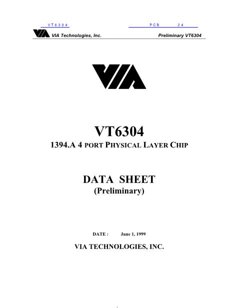 VT6304数据手册封面