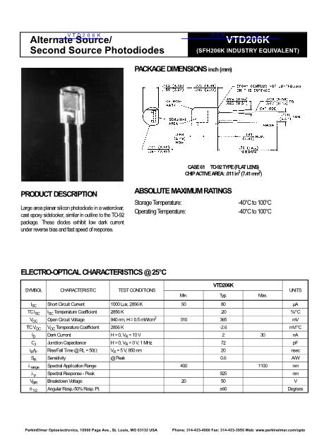 VTD206K數(shù)據(jù)手冊封面