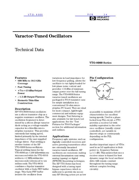 VTO-8000数据手册封面