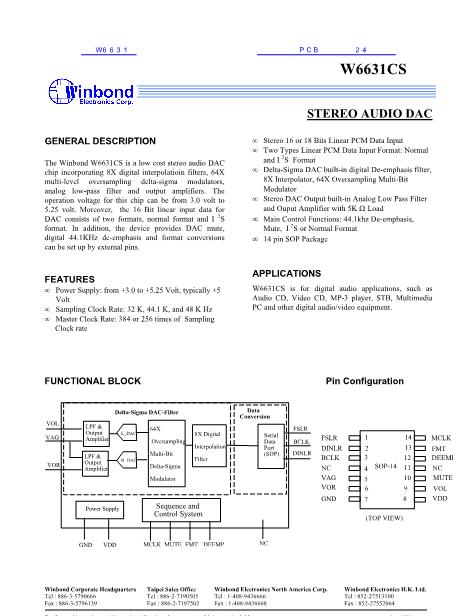 W6631數(shù)據(jù)手冊(cè)封面