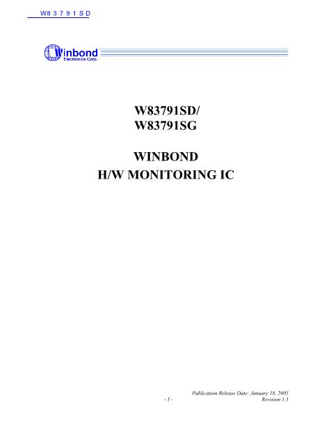 W83791SD数据手册封面