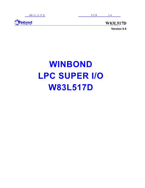 W83L517D数据手册封面