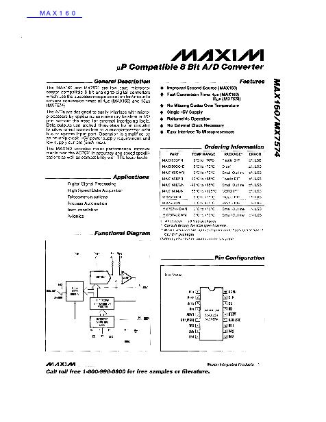 MAX160数据手册封面