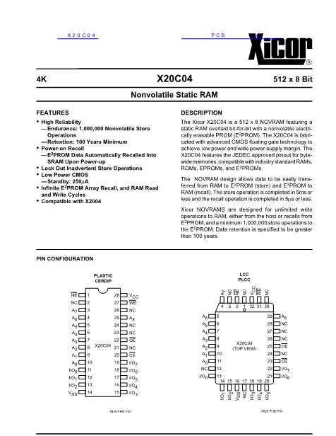 X20C04数据手册封面