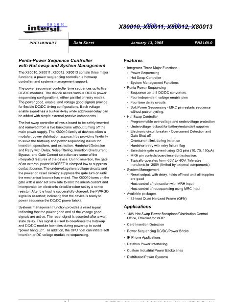 X80010數據手冊封面