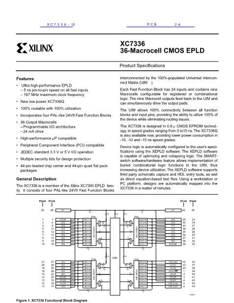XC7336-10数据手册封面