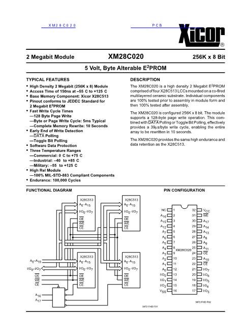 XM28C020数据手册封面