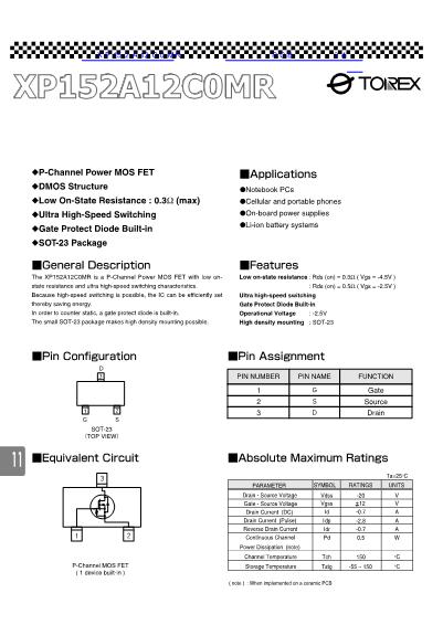 XP152A12C0MR数据手册封面