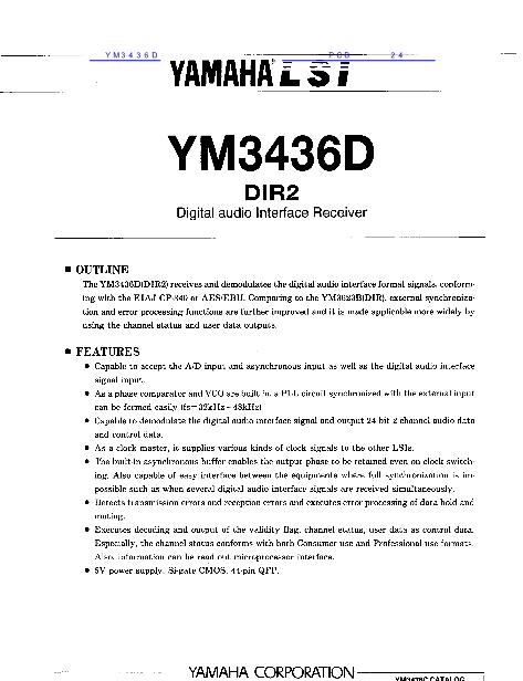 YM3436D数据手册封面