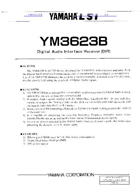 YM3623B数据手册封面