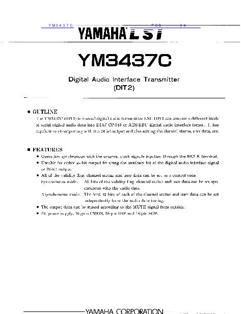 YM3437C数据手册封面