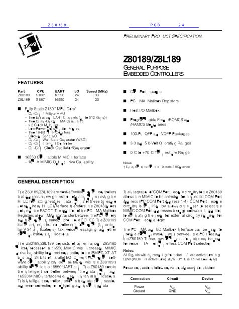 Z80189数据手册封面
