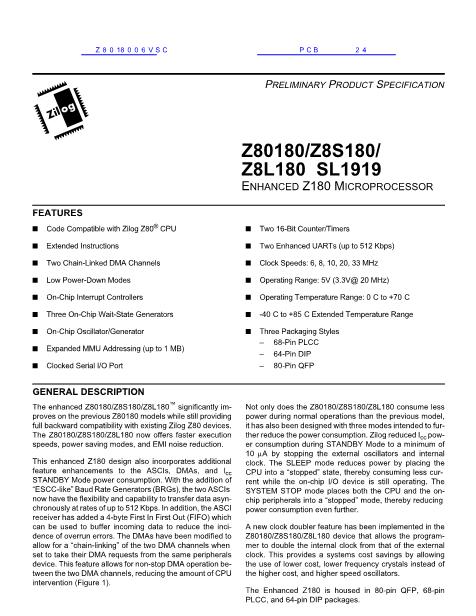 Z8018006VSC数据手册封面