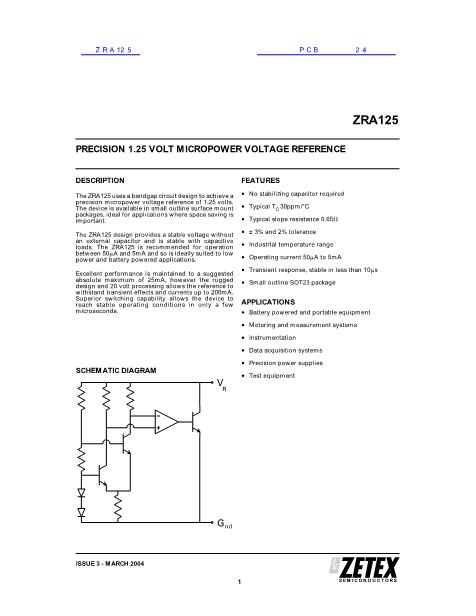 ZRA125數(shù)據(jù)手冊封面