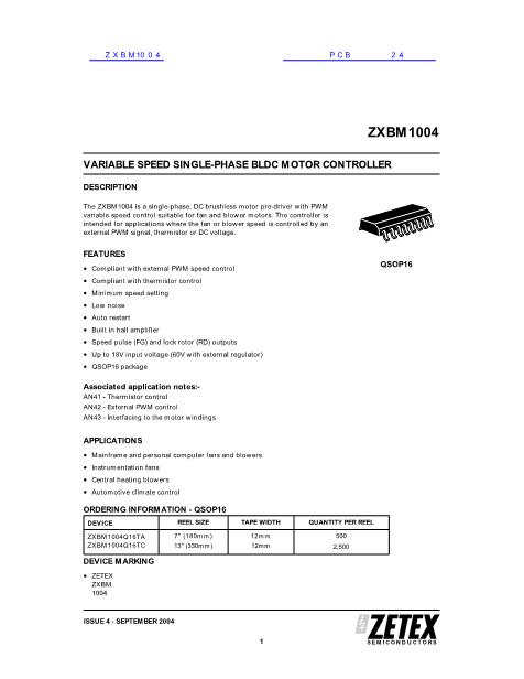 ZXBM1004数据手册封面