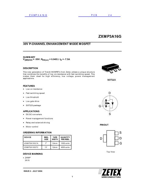 ZXMP3A16G数据手册封面