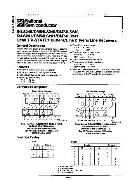 54LS240數(shù)據(jù)手冊封面