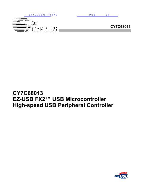 CY7C68013-100AC数据手册封面