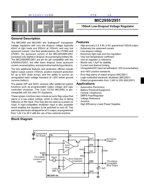 MIC2951-02BM数据手册封面