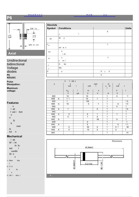 P6KE200數(shù)據(jù)手冊封面