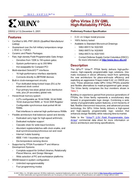 5962-99572數(shù)據(jù)手冊(cè)封面