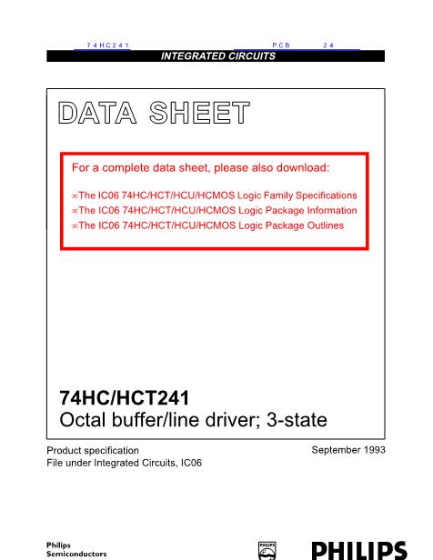 74HC241数据手册封面