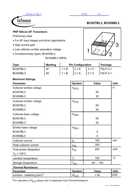 BC857BL3數(shù)據(jù)手冊封面