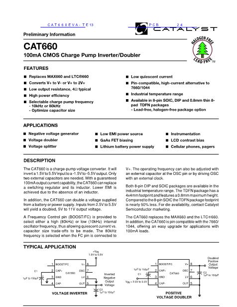 CAT660EVA-TE13数据手册封面