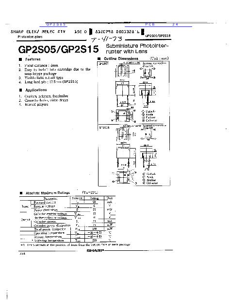 GP2S05数据手册封面