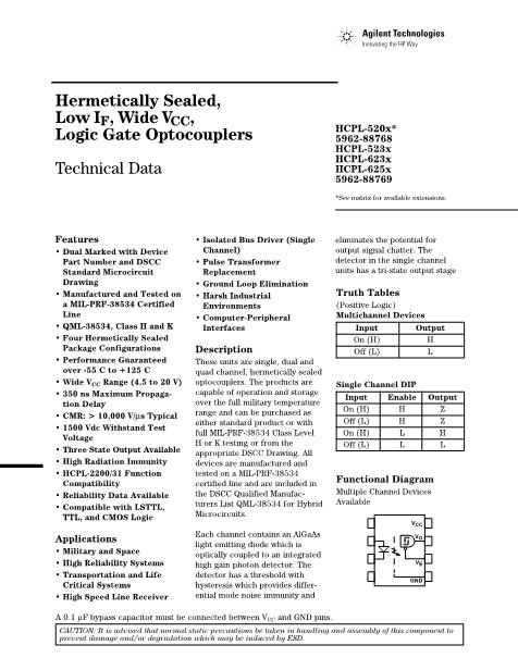 HCPL-5201-200数据手册封面