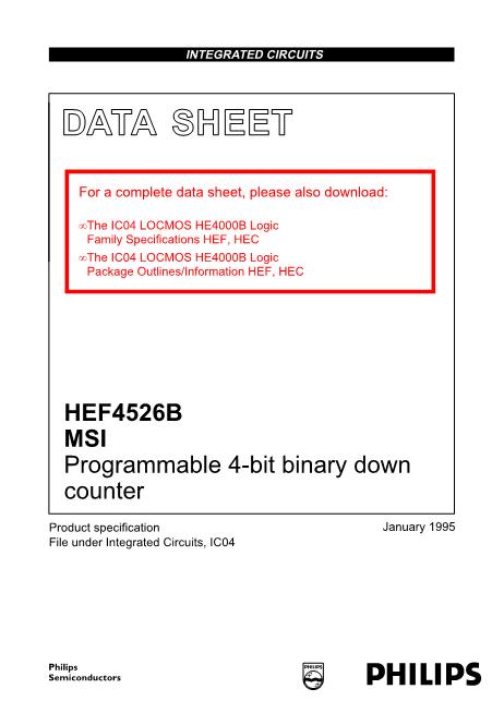 HEF4526BD数据手册封面