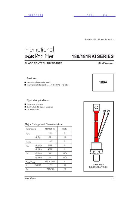 180RKI40數(shù)據手冊封面