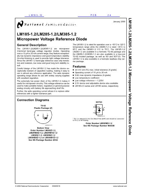 LM185-12数据手册封面