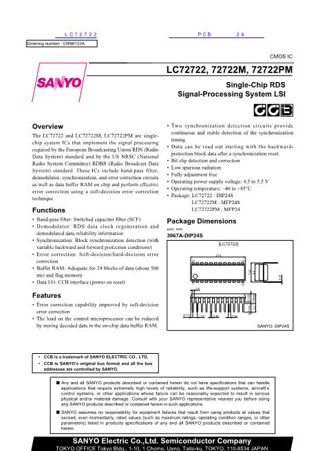 LC72722數(shù)據(jù)手冊封面