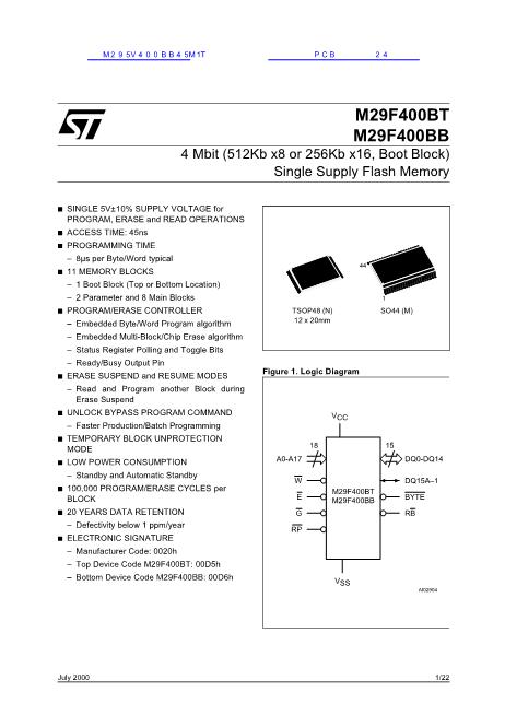 M295V400BB45M1T數(shù)據(jù)手冊(cè)封面