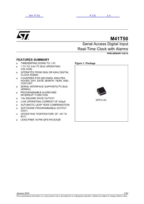 M41T50数据手册封面