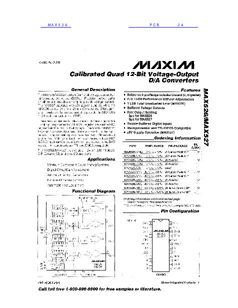 MAX526数据手册封面