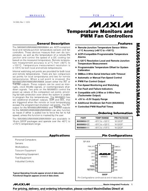 MAX6653数据手册封面