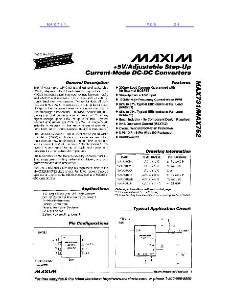 MAX731数据手册封面