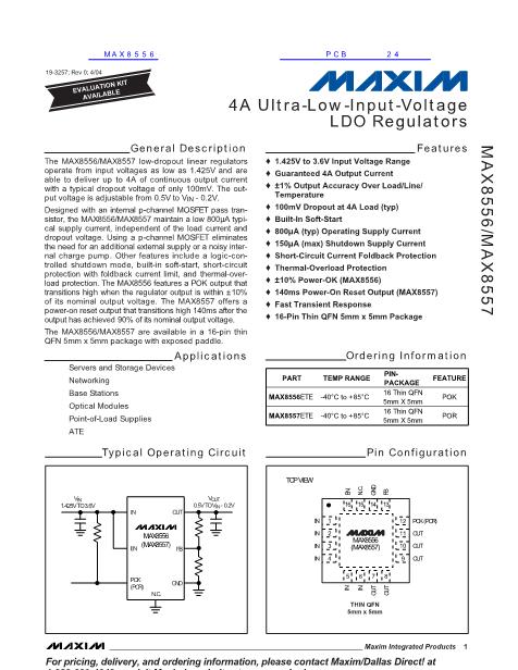 MAX8556数据手册封面