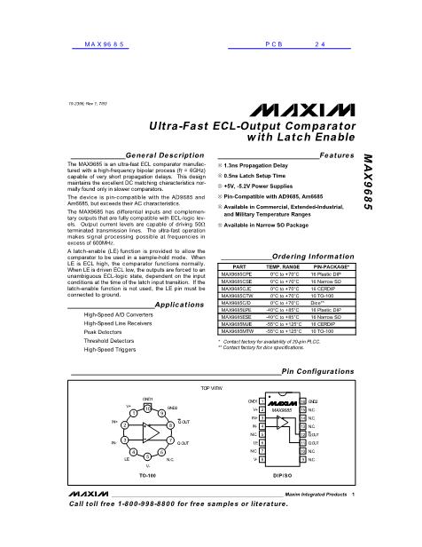 MAX9685数据手册封面