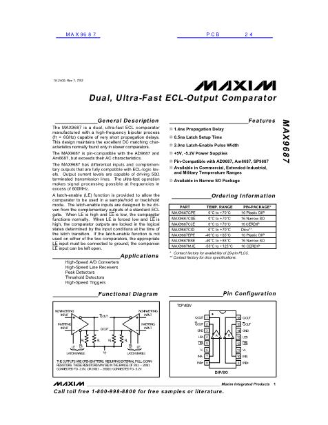 MAX9687数据手册封面