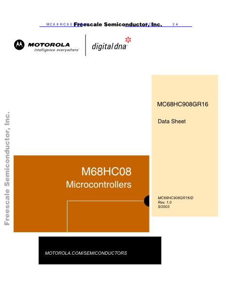 MC68HC908GR16數(shù)據(jù)手冊封面